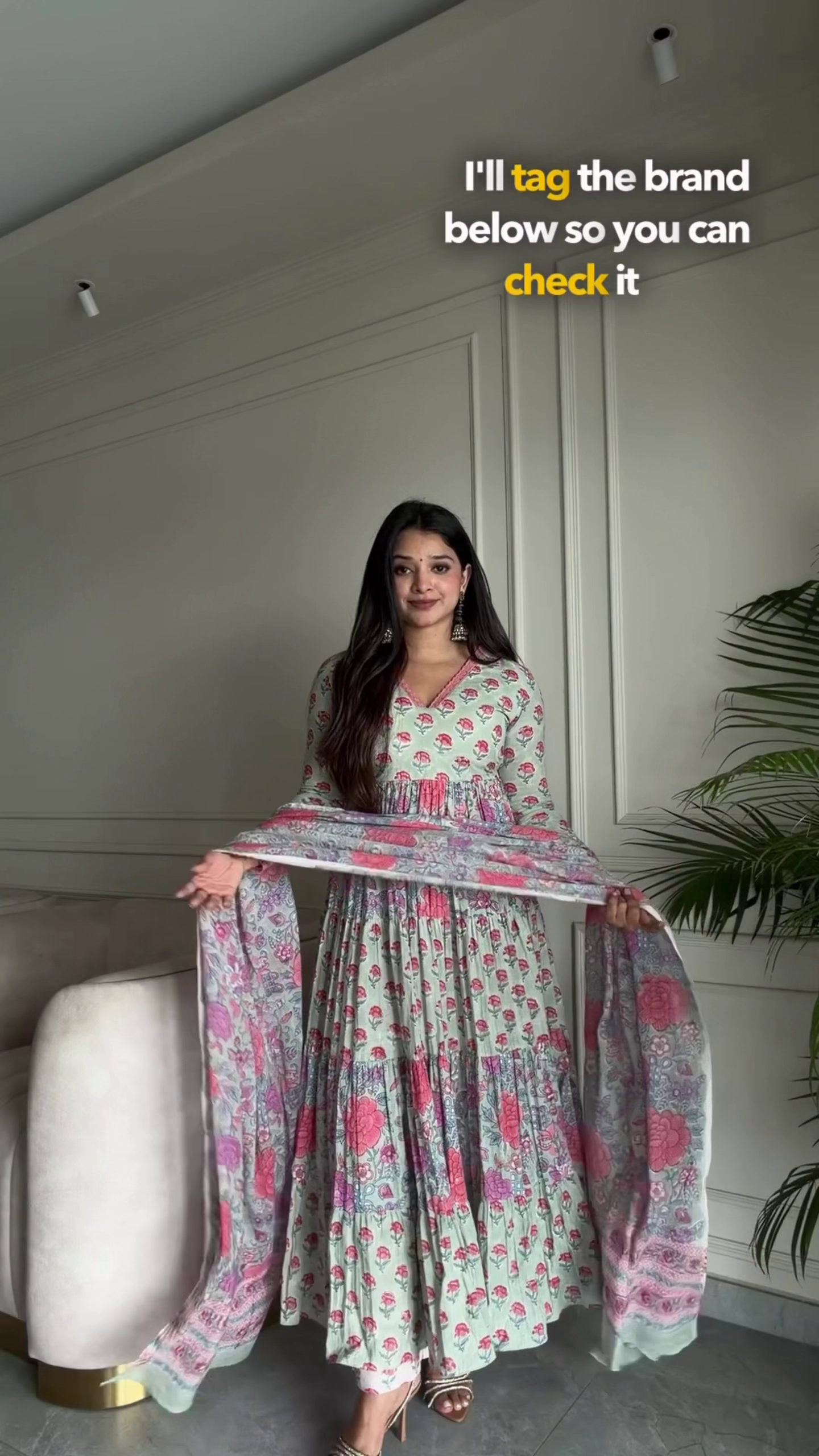 Mint Bloom Anarkali Set