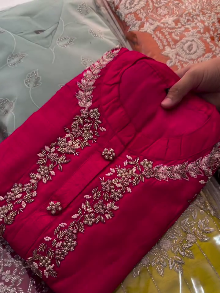 Ruby Red Embroidered Kurta Set