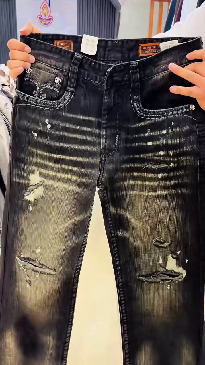 Shadow Fade Distressed Black Jeans