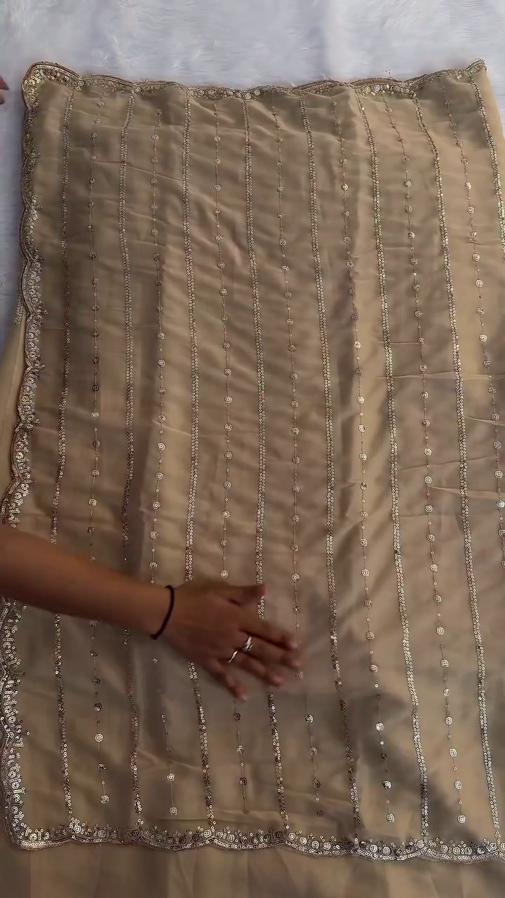 Regal Beige Saree with Ruby Blouse