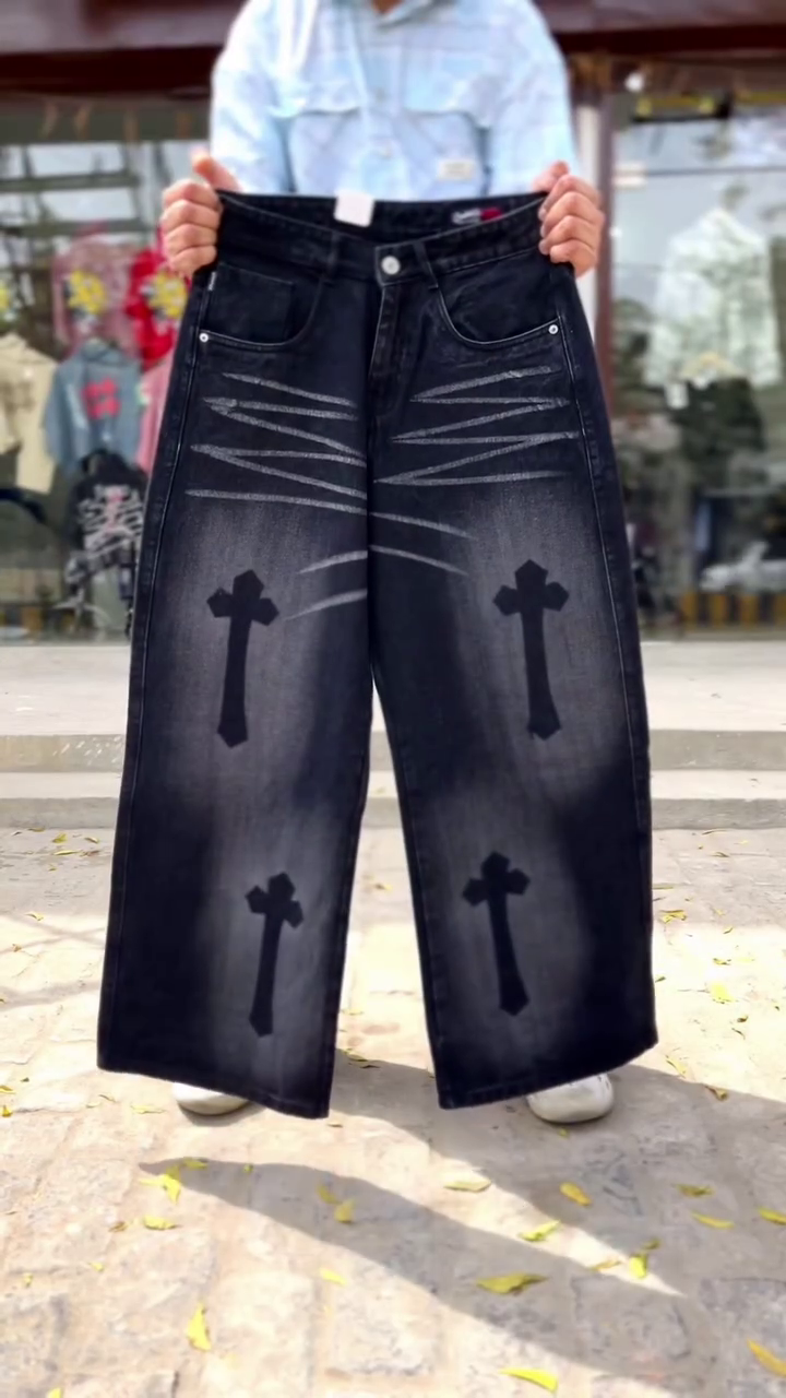 Gothic Fade Wide-Leg Jeans