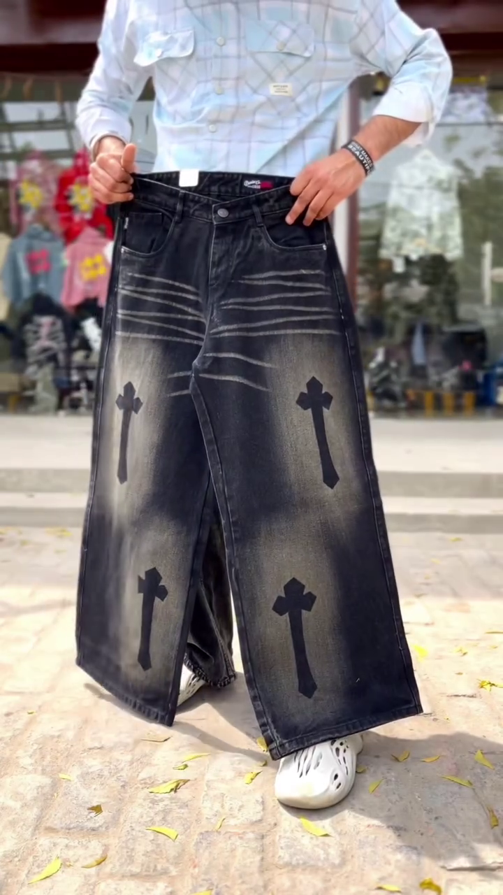 Gothic Fade Wide-Leg Jeans