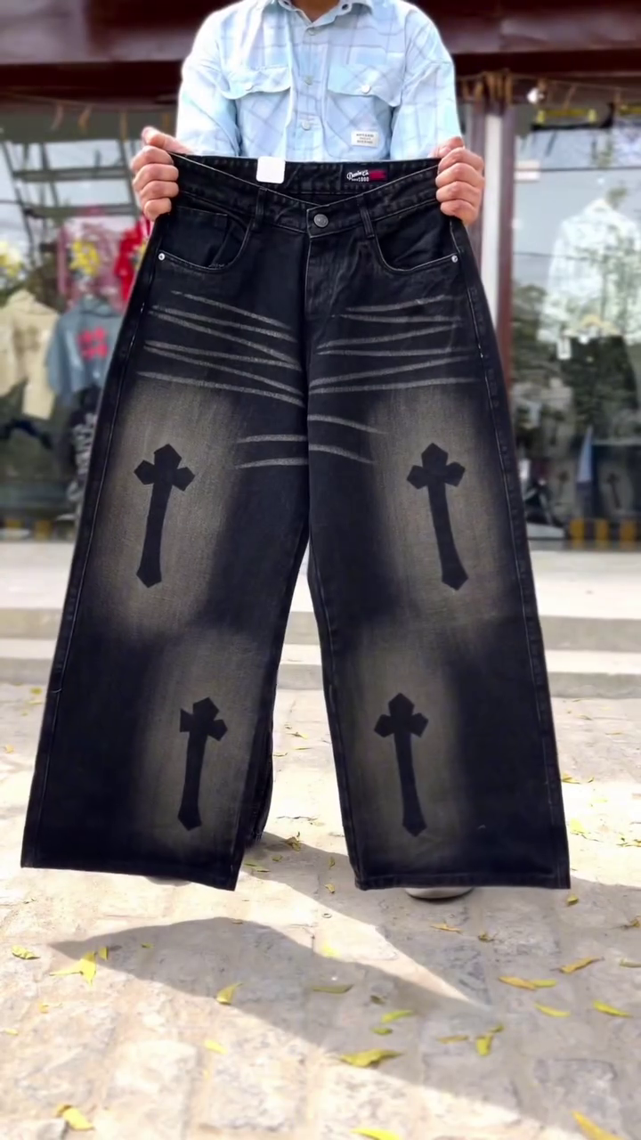 Gothic Fade Wide-Leg Jeans