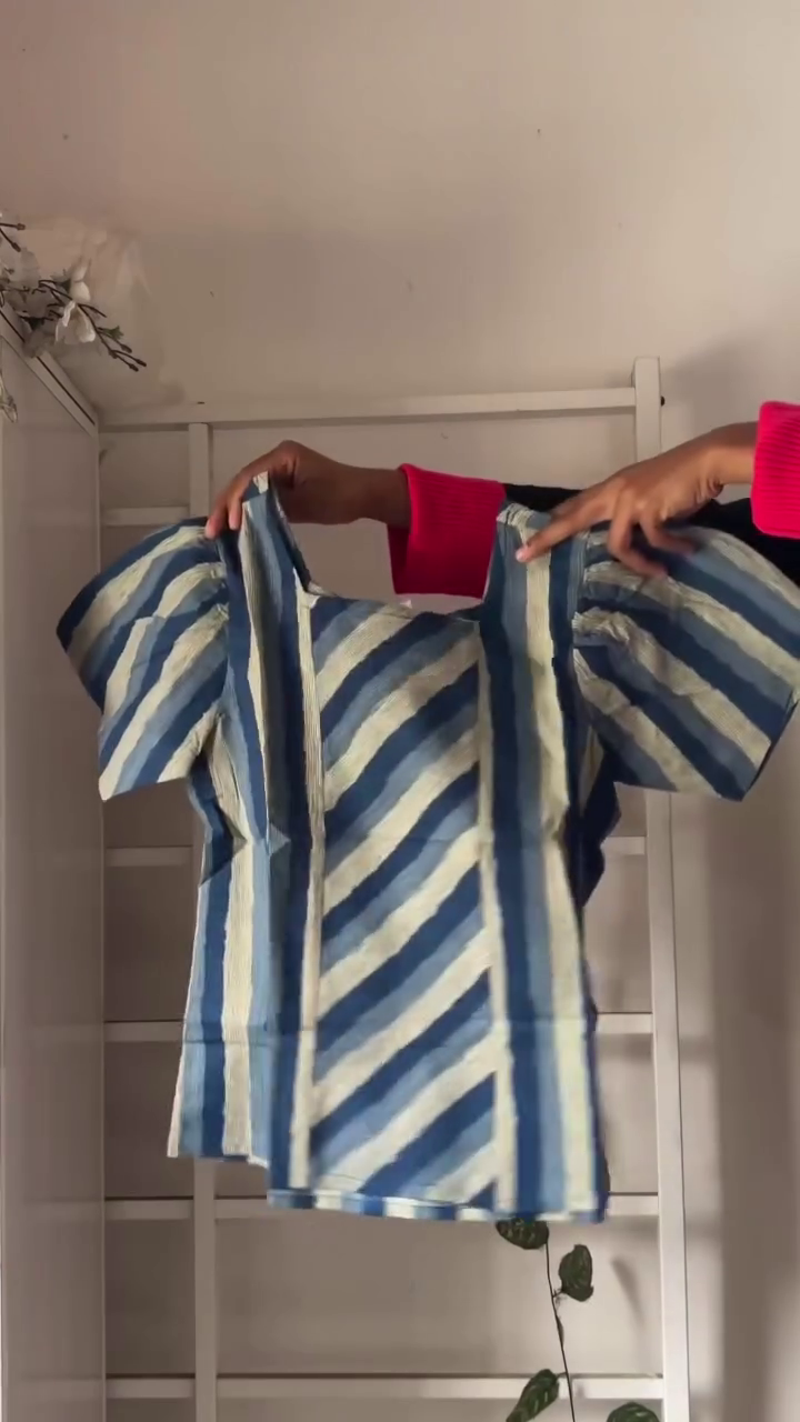 Indigo Stripe Cotton Top