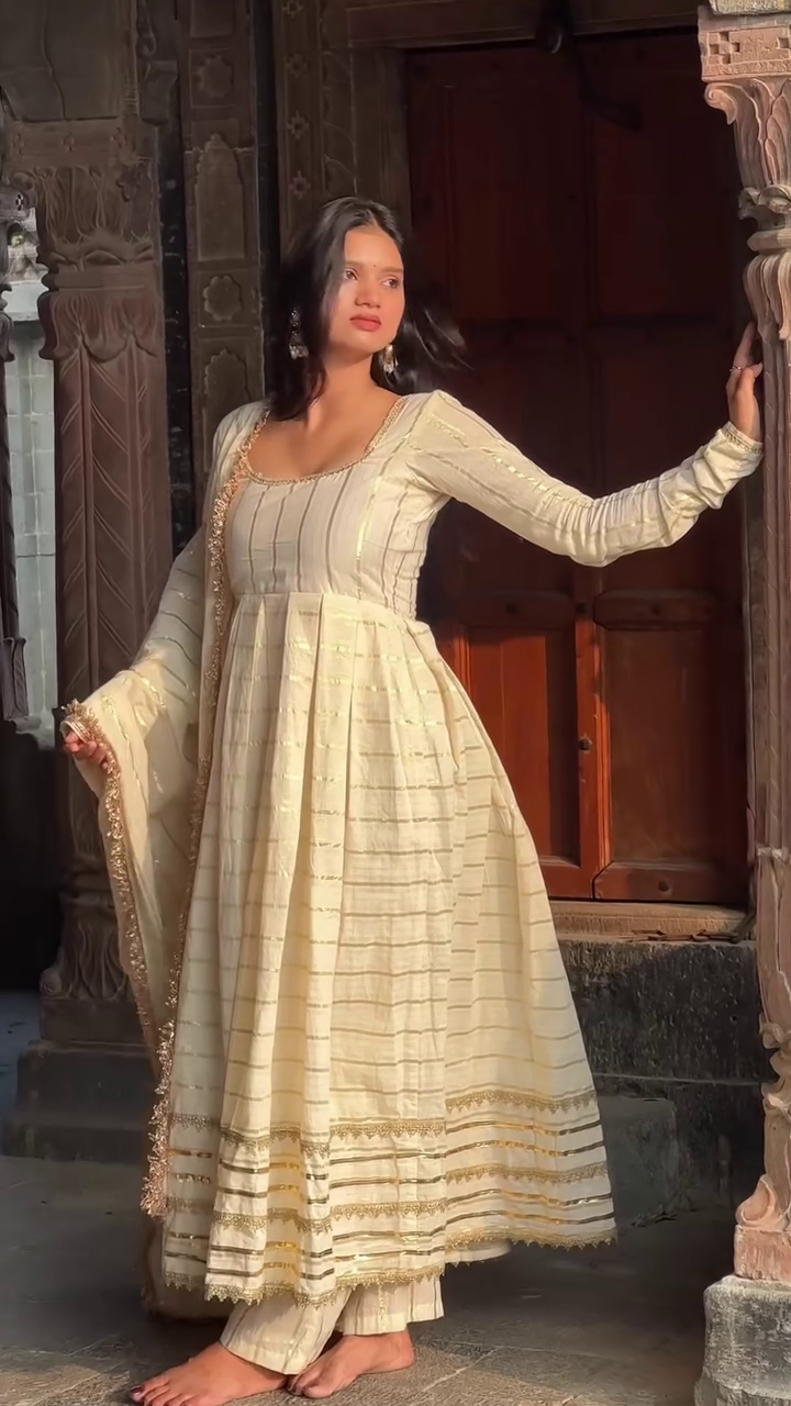 Ivory Royal Anarkali Set