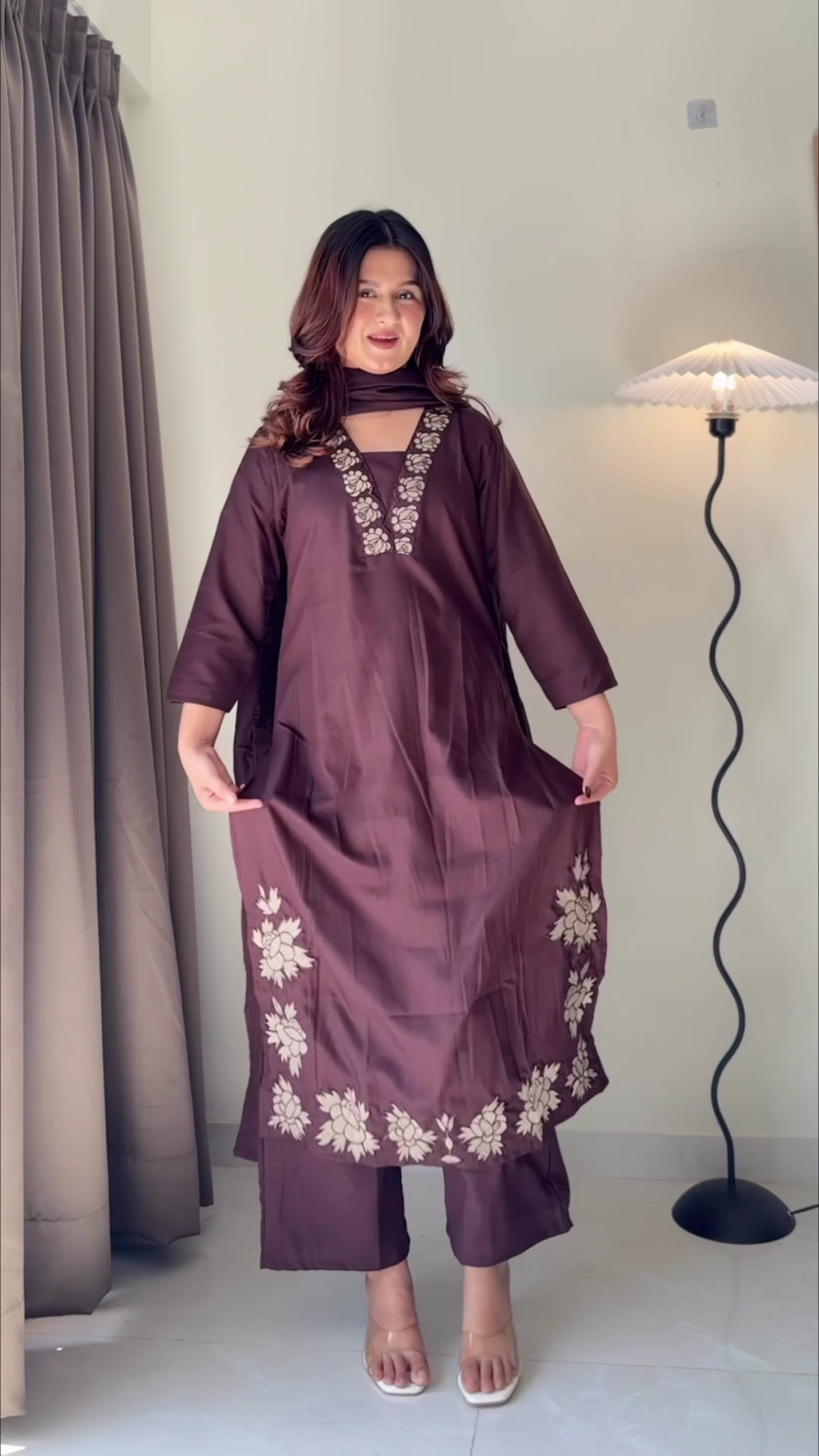 Scarlet Chic Embroidered Suit Set