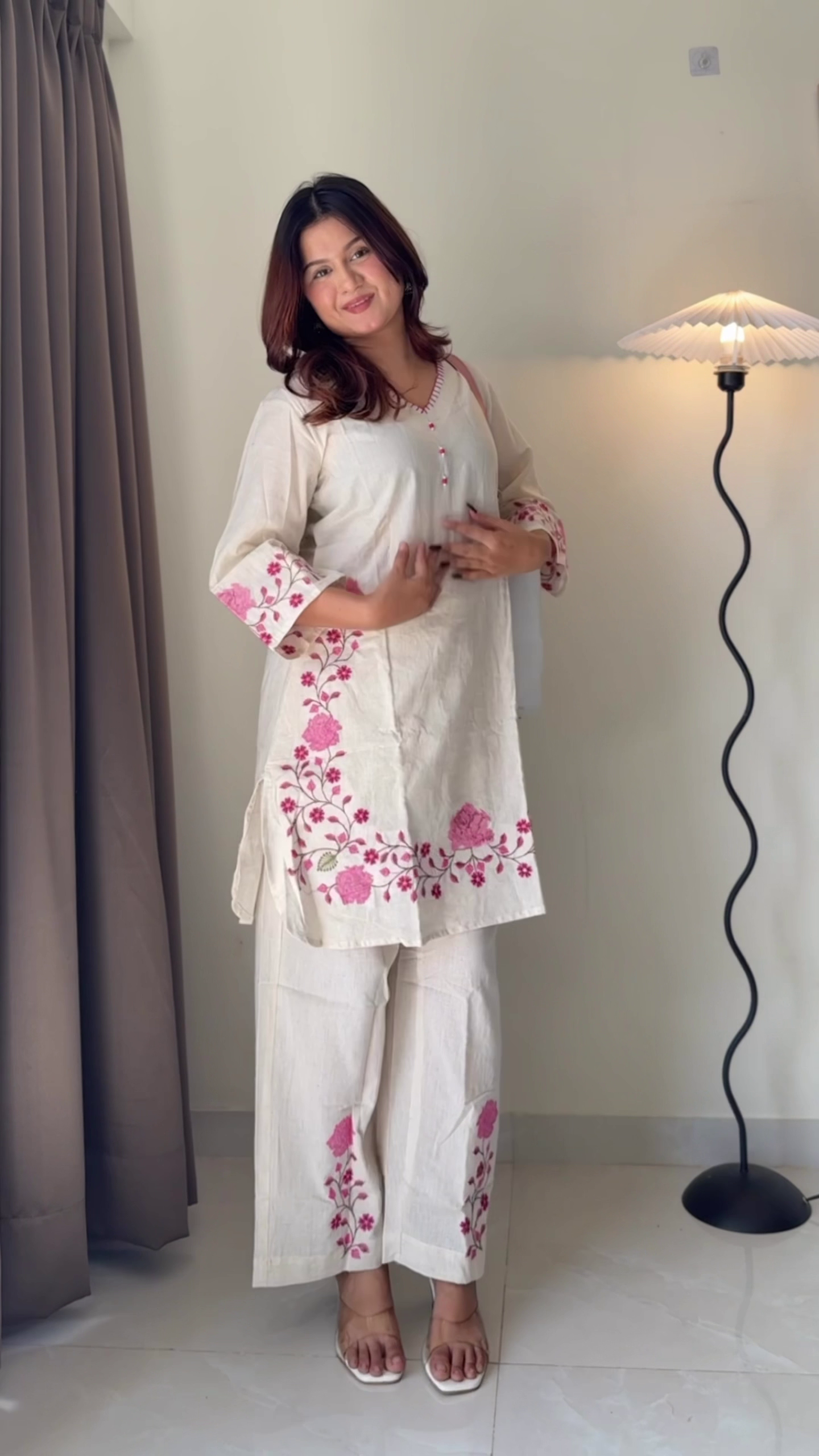 Scarlet Chic Embroidered Suit Set