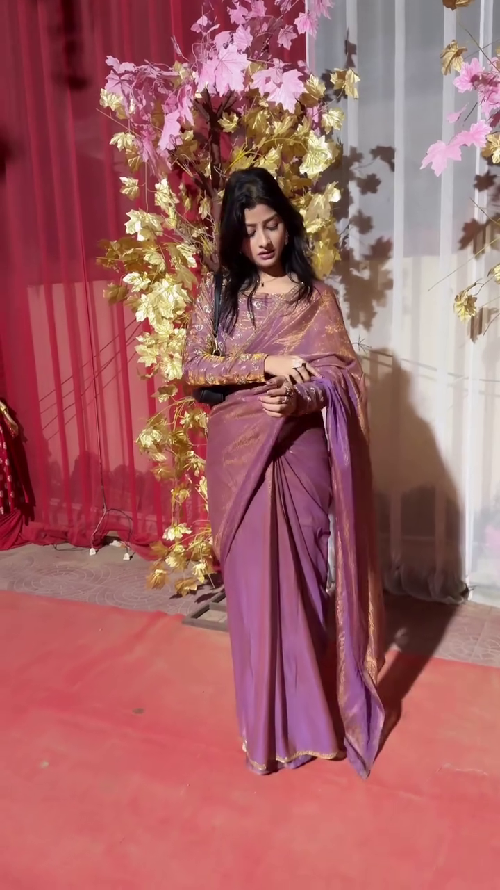 Royal Plum Shimmer Saree
