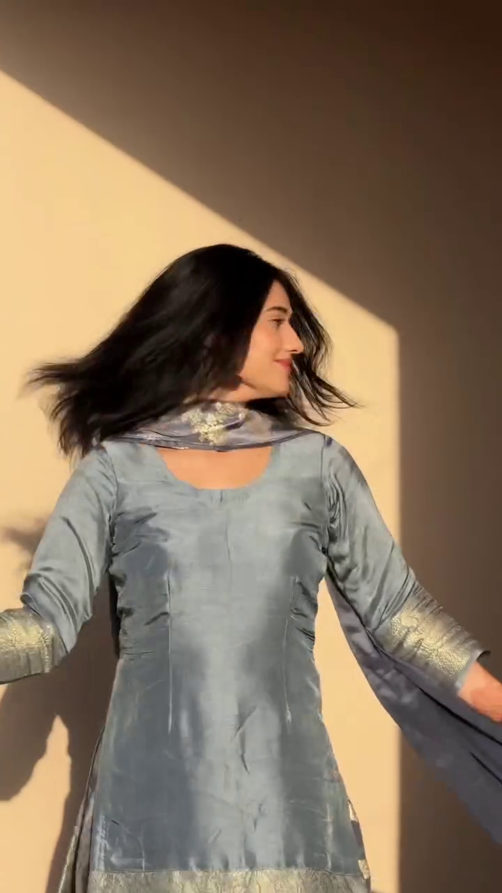 Steel Grace Silk Suit