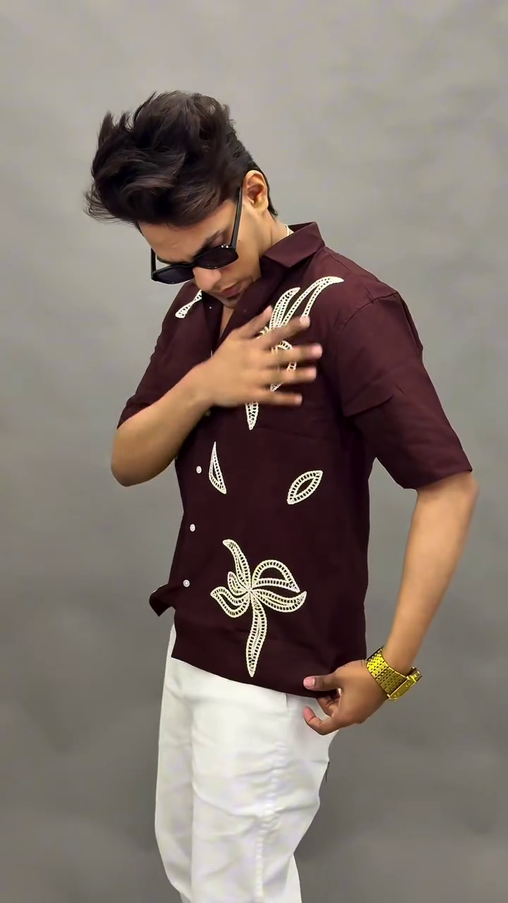 Maroon Statement Printed Shirt – Bold Summer Luxe Look