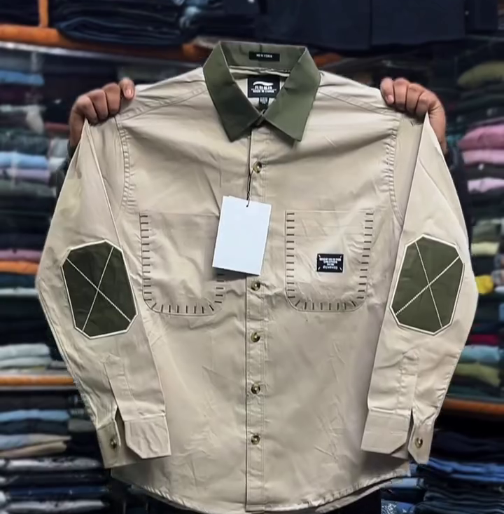 Classic White Contrast Shirt with Patch Detailing – Smart Statement Wear