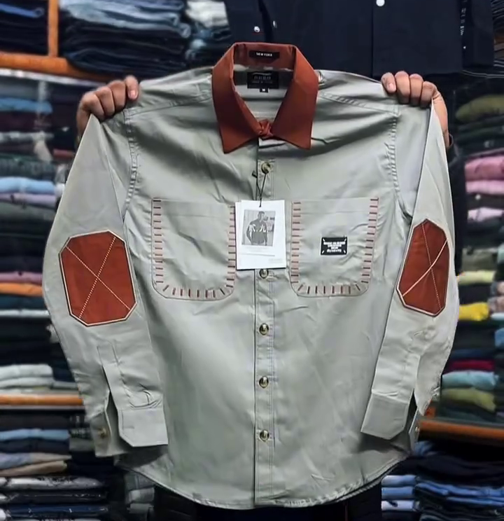 Classic White Contrast Shirt with Patch Detailing – Smart Statement Wear