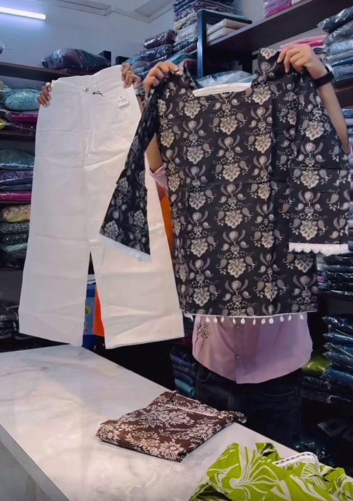 Fresh Leaf Print Kurti Set – Vibrant Everyday Ethnic Wear