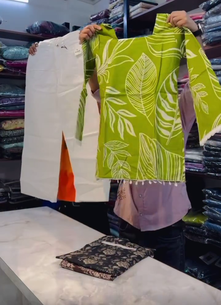 Fresh Leaf Print Kurti Set – Vibrant Everyday Ethnic Wear