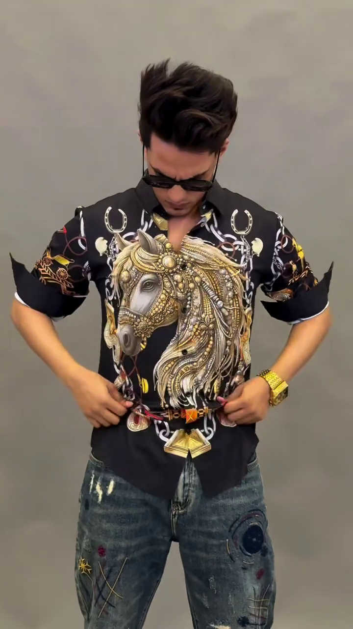 Royal Stallion Printed Shirt – Bold Luxury Statement Wear
