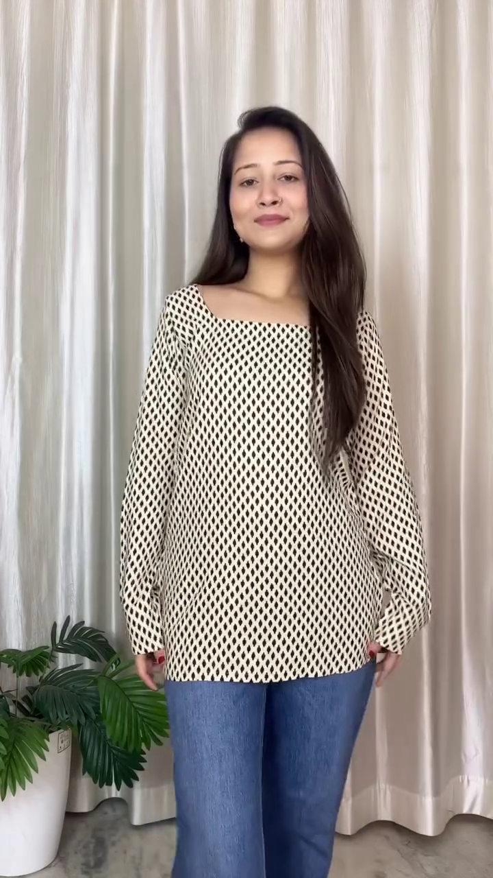 Teal Floral Print Chic Top for Women