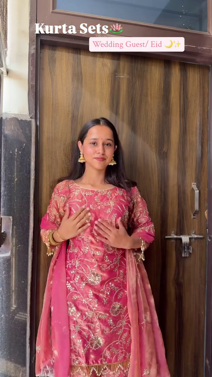 Purple Embroidered Kurta Set for Wedding & Eid