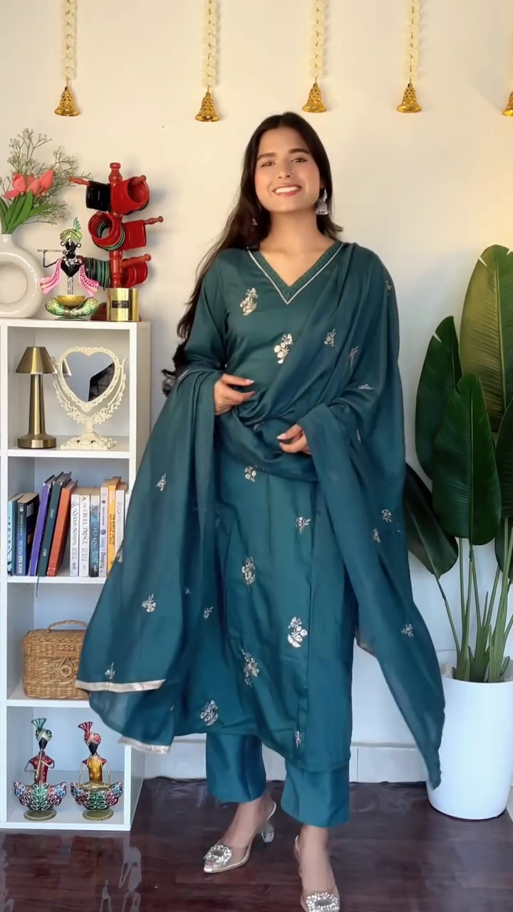 Classic Brown Kurta Palazzo Set with Dupatta