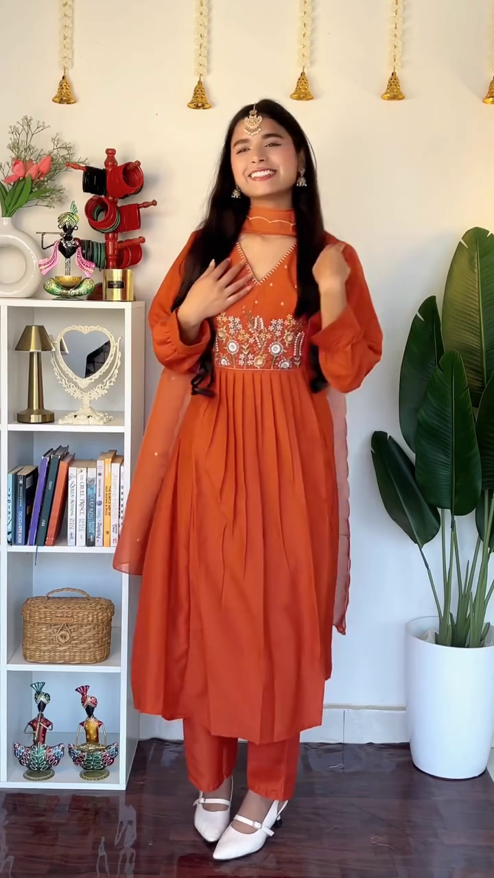 Classic Brown Kurta Palazzo Set with Dupatta