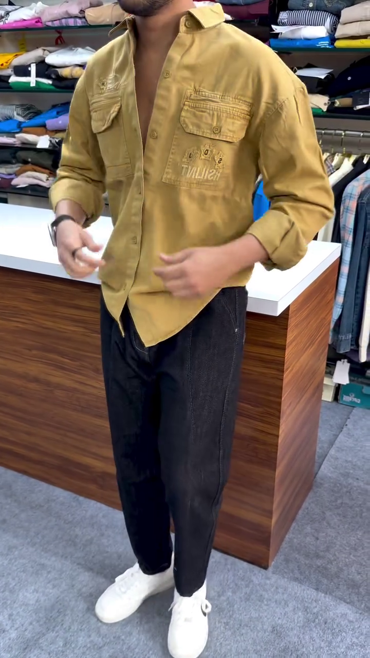 Rugged Brown Utility Shirt (Men)