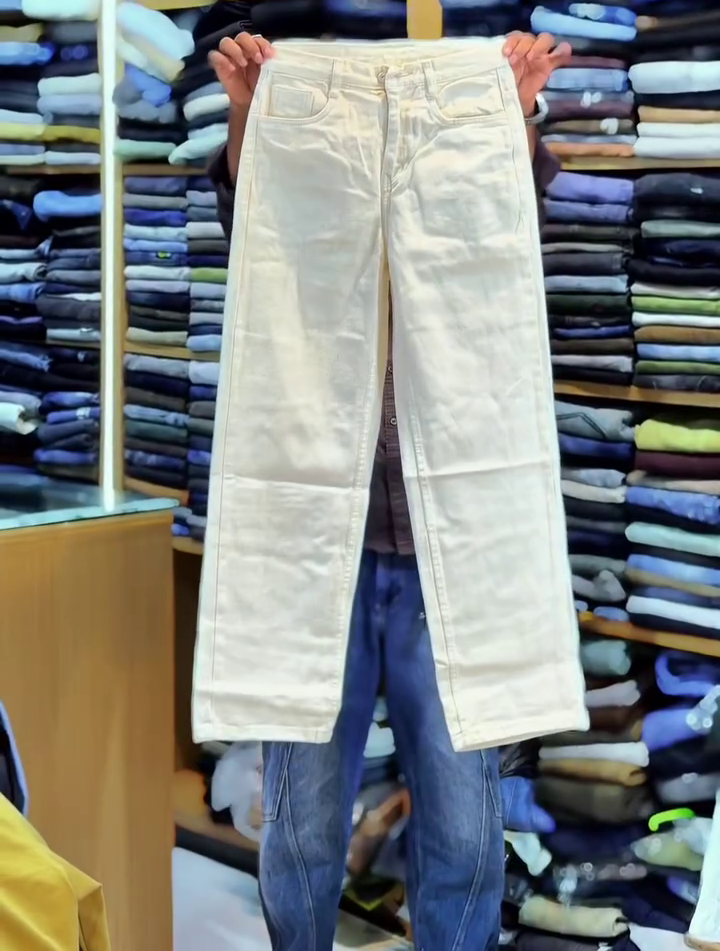Classic Straight Fit White Jeans