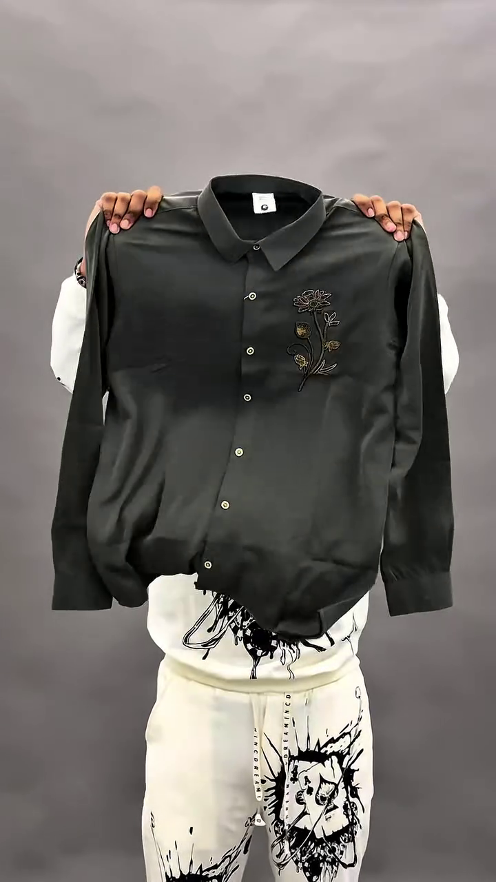 Elegant Embroidered Beige Shirt