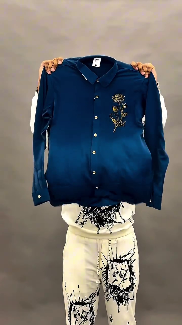 Elegant Embroidered Beige Shirt