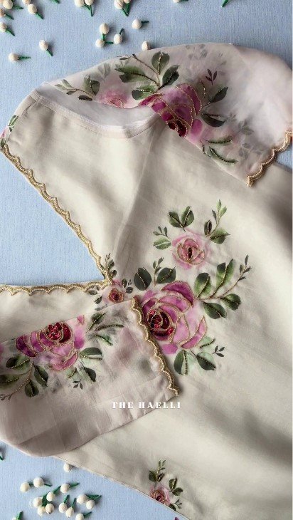 Organza Floral Embroidered Suit Set