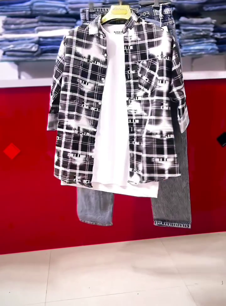 Printed Shirt with Denim Jeans