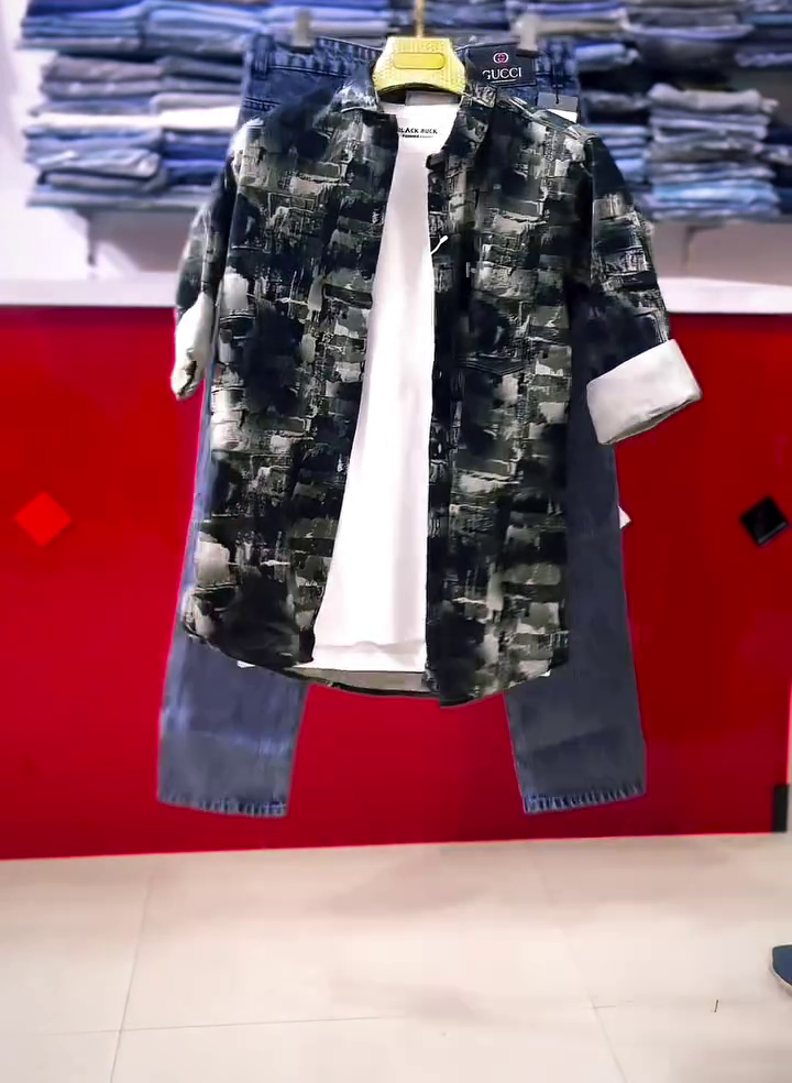 Printed Shirt with Denim Jeans