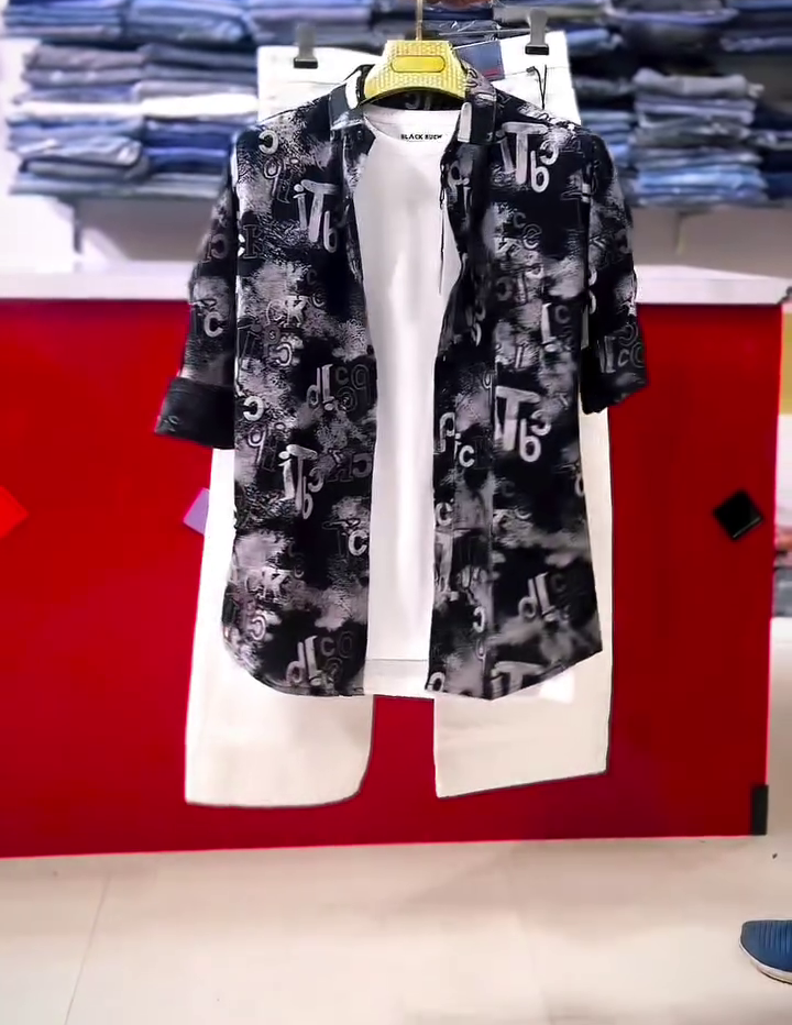 Printed Shirt with Denim Jeans