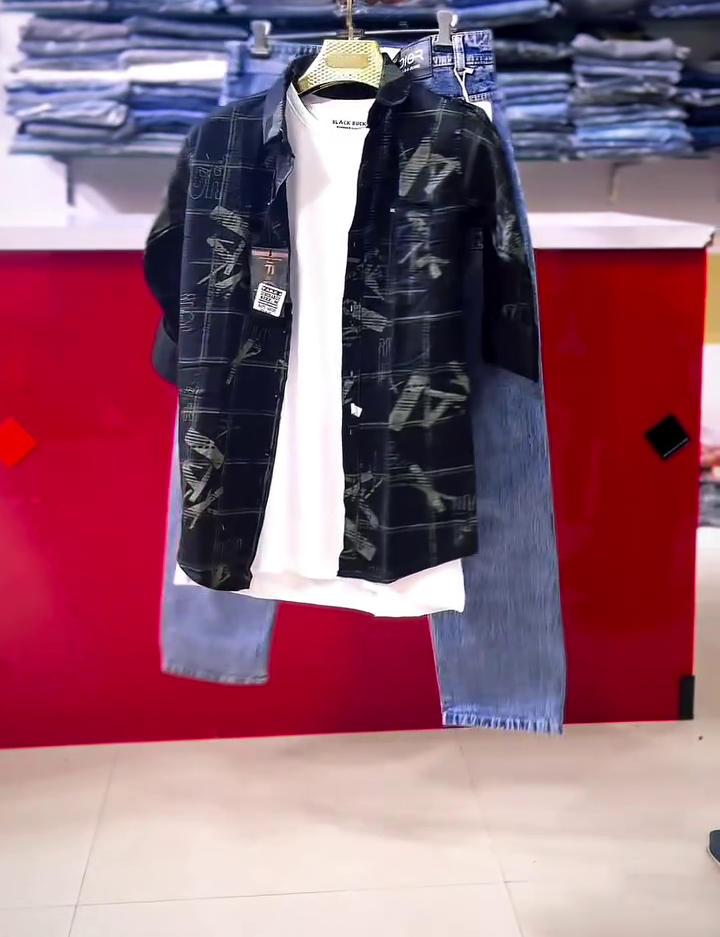 Printed Shirt with Denim Jeans